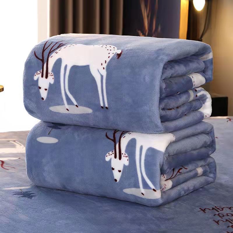 Flannel Blanket, Air Conditioning Cover Blanket, Kids Nap Blanket, Thick Coral Fleece Gift Blanket
